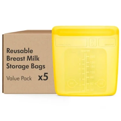 Image of Medela Reusable Breast Milk Storage Bags with Wide Opening and Double Seal Design, One Piece, Fridge Freezer Storable, 220 ml, 500 Uses