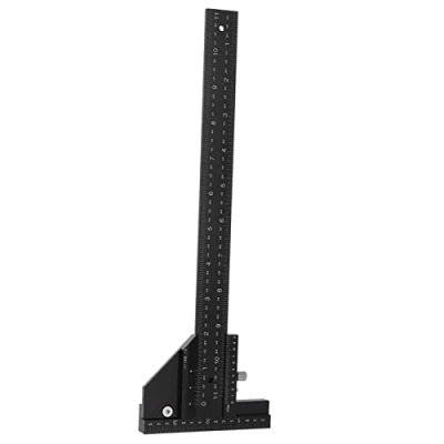Image of Woodworking Scriber, Aluminum Alloy Square Layout Scriber Linear Wood Processing T Ruler for Carpenter Work 30cm