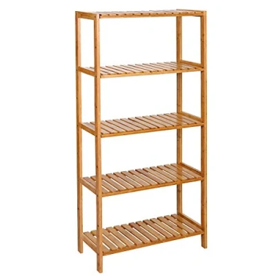 Image of Songmics 5 shelves bathroom shelf kitchen rack shoe, flower bookshelf bamboo ,133.5 x 29 9 cm, BCB35Y
