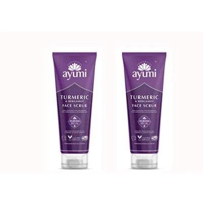 Image of Ayumi Turmeric &amp; Bergamot Face Scrub, Deeply Cleanses Pores Buffs Away Dead Skin Cells, Rich in Avocado Oil to Treat Dry Dehydrated 2 x 125ml