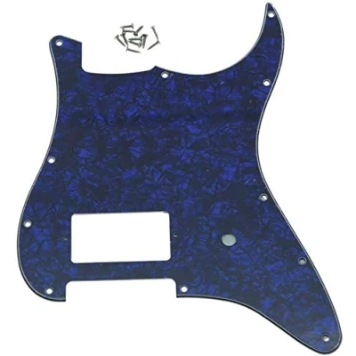 Image of Dopro 11 Hole ST Strat One Humbucker Guitar Pickguard Scratch Plate for FD Delonge Blue Pearl