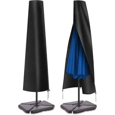 Image of PATIO PLUS Parasol Cover, Garden Umbrella Covers 190 * 25 50cm Waterproof 600D Oxford Fabric PVC Coating, Black