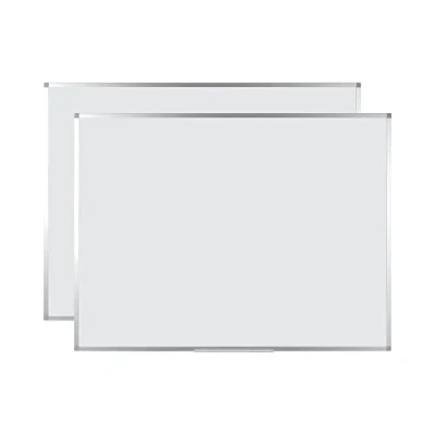 Image of BoardsPlus Magnetic Whiteboard, Lacquered Steel, Aluminium Frame, 90 x 60 cm, Pack of 2