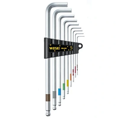 Image of Wise SBL 900 Long Ball Point Hex Key Wrench 9 Pc Set Contents: 1.5mm/2.0mm/2.5mm/3.0mm/4.0mm/5.0mm/6.0mm/8.0mm/10.0mm