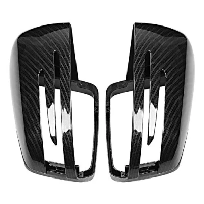 Image of 2Pcs Rearview Mirror Cover,Carbon Fiber Texture Side Cap Housing Fit for Benz A Class W176 2012 2017