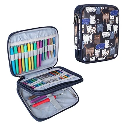 Image of Teamoy Organiser Case for Interchangeable Circular Knitting Needles, Ergonomic Crochet Hooks, Aluminum Accessories and More