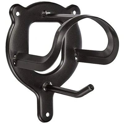 Image of PFIFF 001109 Bridle Holders with Additional Hooks, Powder Coated Metal, Black, Set of 10