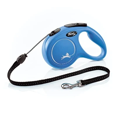 Image of Flexi New Classic Retractable Dog Leash (Cord), 16 ft, Medium, Blue