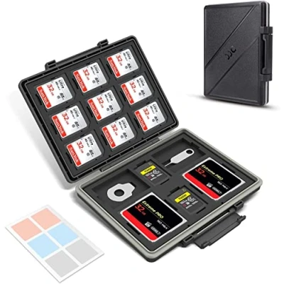 Image of JJC 45 Slots SD TF CF Memory Card Case Holder Box Water Resistant for 30 Micro + 9 2 XQD/CF EXP. TYPE B A,