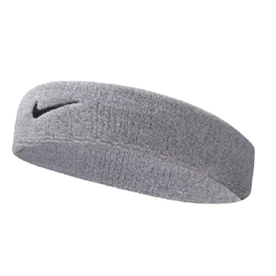 Image of Nike Men&#039;s Swoosh Headband, One Size, gray heather/black