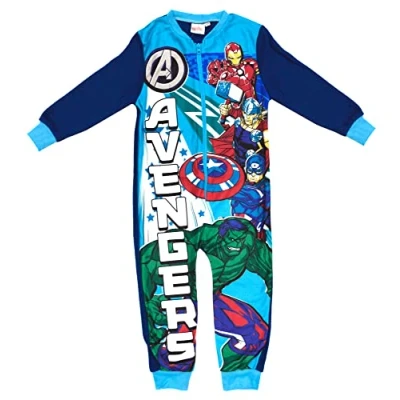 Image of Marvel Childrens Boys Avengers Fleece Onesie Kids All In One Age 5/6 Years, Multicolor