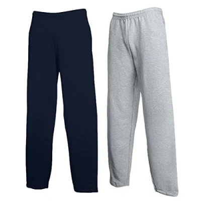 Image of Fruit of the Loom Men&#039;s Sports Trousers, 1 x deep navy open + grey Hl purchase notepad, L