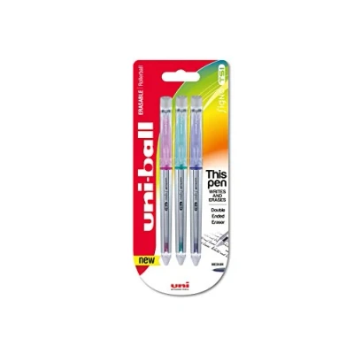 Image of uni ball TSI Erasable Pens Pink/Green/Violet (Pack of 3)