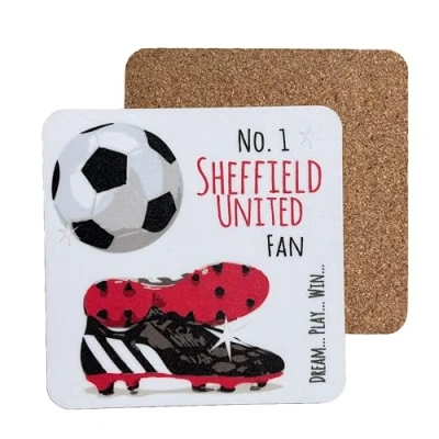 Image of Blades Sheffield Utd United FC Football Club Fan COASTER DRINK MAT by WHITE COTTON CARDS (C FN28)
