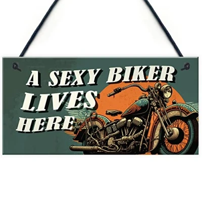 Image of Red Ocean Funny Motorcycle Signs Biker Gifts for Dad Grandad Brother Uncle Perfect Bikers, Riders, and Enthusiasts Garage, Man Cave Decor