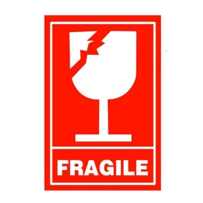 Image of Fragile Glass Stickers Handle with Care, 2x3 Inch, 300 Pcs Per Roll