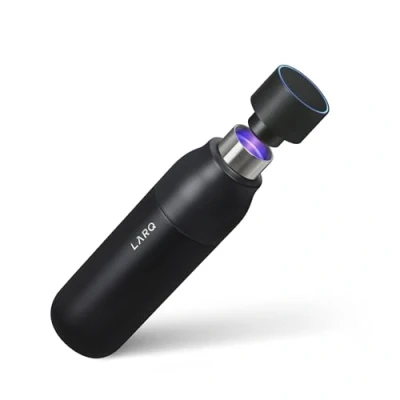 Image of LARQ Bottle PureVis 740 ml Self Cleaning and Insulated Stainless Steel Water with UV Purifier Award Winning Design Reusable &amp; Travel Friendly 2 Years Warranty, Obsidian Black
