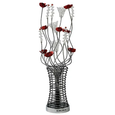 Image of (DH) Rouge Table Lamp 5 Light G4 Black/Red/Chrome/Crystal, NOT LED/CFL Compatible