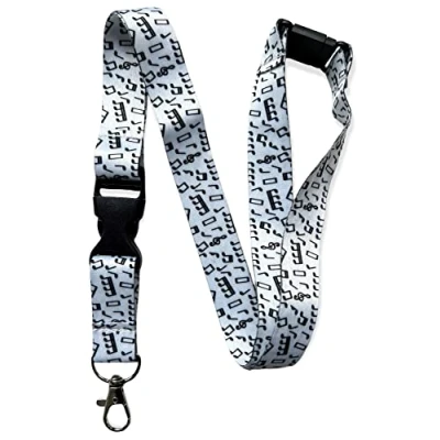 Image of PAC Supplies Global Musical Notes Lanyard With Detachable Buckle Clip &amp; Safety Breakaway