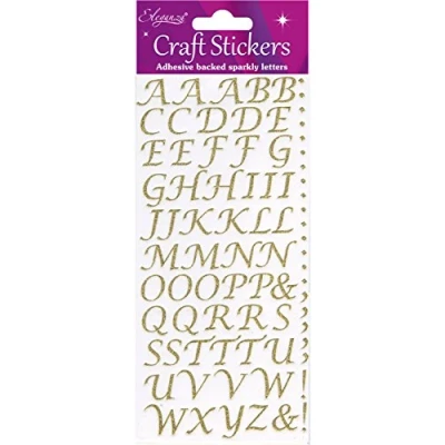 Image of Eleganza Alphabet Set, Synthetic Material, Gold, 16.5 x 7.6 0.2 cm