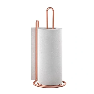 Image of Metaltex My Roll Vertical Paper Towel Holder Multipurpose Kitchen Stand and Space saving Organiser Polytherm Copper, 15 x 32 Centimeters