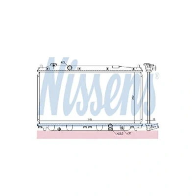 Image of R13687 Engine radiator NISSENS 68150 Aluminium 355mm 677mm 16mm without gasket/seal expansion tank, frame Brazed cooling fins