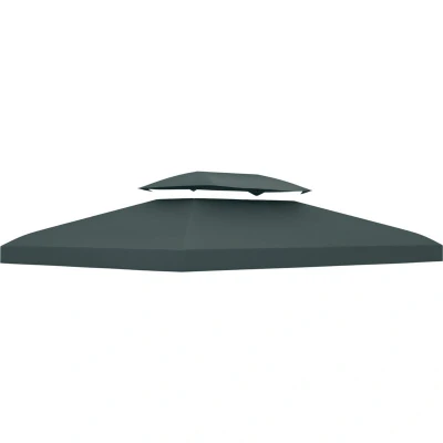 Image of Outsunny 3x4m Gazebo Replacement Roof Canopy 2 Tier Top UV Cover Garden Charcoal Grey