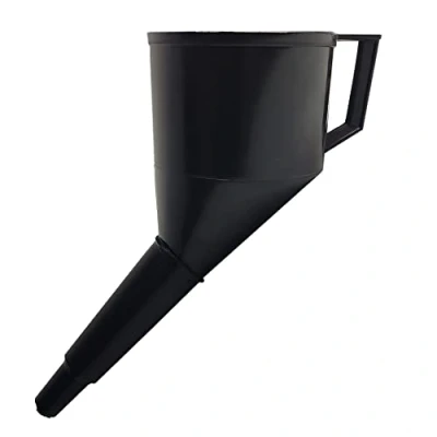 Image of ANGLED FUEL FUNNEL FINE MESH FILTER PLASTIC PETROL DIESEL FOR OIL WATER IN BLACK