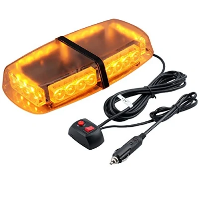 Image of PROZOR Flashing Beacon Light 24LEDs 24W Amber Strobe Lights with Magnetic Base and 5m/16.4ft Cable 7 Modes Recovery Car Emergency IP65 Waterproof for 12V Tractors Cars Truck SUV