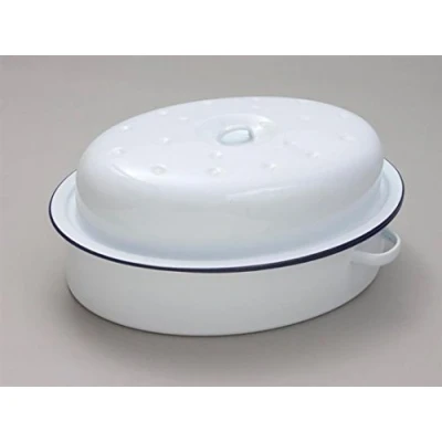 Image of ENAMEL FALCON OVAL ROASTER WHITE 26cm