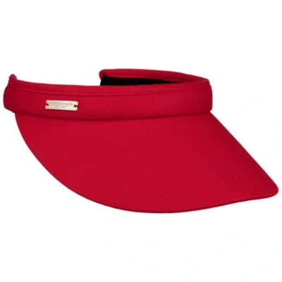Image of Seeberger Azalee Women’s Visor, Cotton Sun Protection, beach visor Red One size