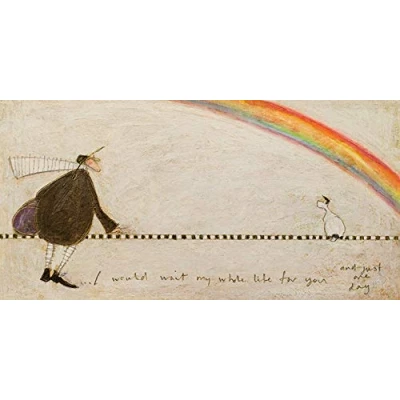 Image of Art Group AFWDC93025 The Sam Toft I Would Wait My Whole Life For You Canvas Print, Cotton, Multi Colour, 1.8 x 50 100 cm