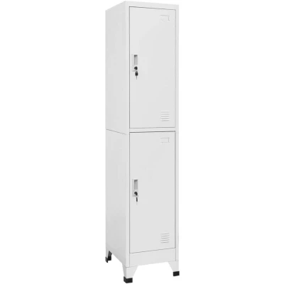 Image of vidaXL Locker Cabinet with 2 Compartments 38x45x180 cm