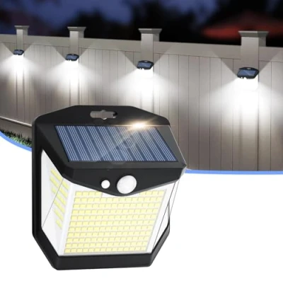 Image of Vanranger Solar Security Lights Outdoor Garden: 248 LED Motion Sensor Flood Light 3 Modes Outside Wall 270 Wide Angle Lighting IP65 Waterproof for Fence Front Door Yard Garage 1 Pack