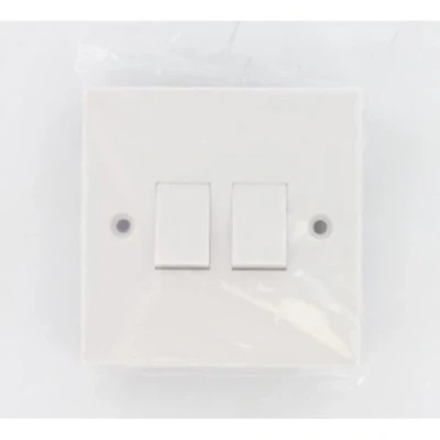 Image of STATUS Double Light Switch White 2 Gang Way S2G2WLS10