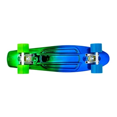 Image of Ridge Skateboards Rainbow Neochrome 27&quot; Mini Cruiser Complete Nickel board UK Manufactured Metallic Fades