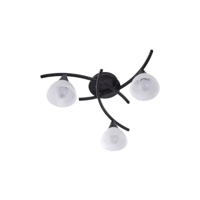 Image of Lindby Della three bulb ceiling lamp, black gold