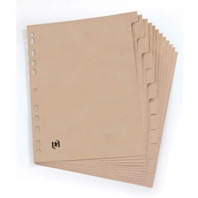 Image of Oxford 100% Recycled Card 12 Part Dividers, 1 Set
