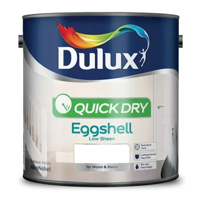 Image of Dulux Quick Dry Eggshell, Pure Brilliant White 750ml