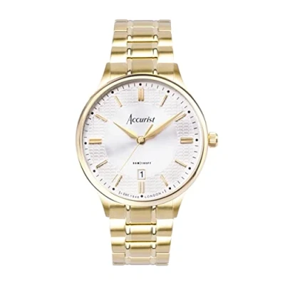 Image of Accurist Men&#039;s Classic Silver Dial Gold Watch