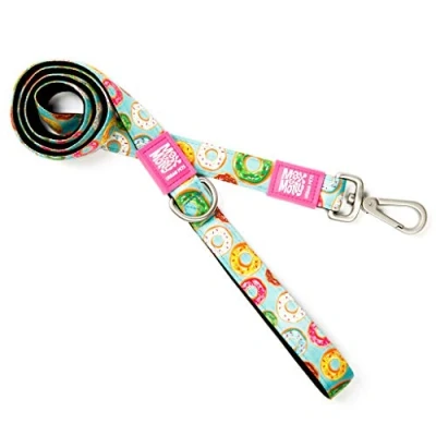 Image of Max &amp; Molly Donuts And Colorful Unique Design Comfortable Secure Cushioned Neoprene Sporty Elegant Short Leashes, L