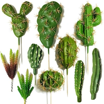 Image of Cayway 10 PCS Faux Fake Succulents Artificial Cactus DecorFaux Cacti Plant Succulent Plants for Decoration Bulk
