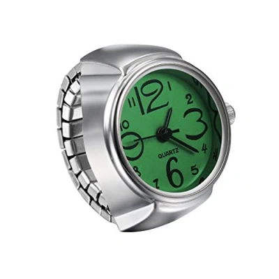 Image of JewelryWe Men Women Finger Watch Creative Elastic Round Quartz Ring Watches