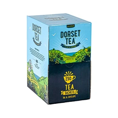 Image of Dorset Tea Sunshine Blend Catering Pack 250 Bags Individually Wrapped for Catering, Restaurants and Hotels 100% Rainforest Alliance Certified Enveloped Black