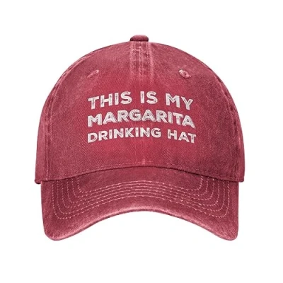 Image of NLWQEKV Funny Hat This is My Margarita Drinking Men Baseball Caps Fashionable Red
