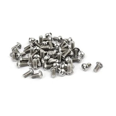 Image of Sourcingmap M3 x 6mm 304 Stainless Steel Button Head Hex Socket Cap Screws Fastener 60PCS