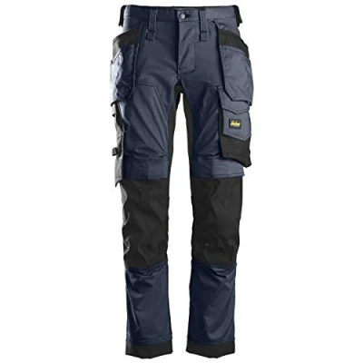 Image of Snickers AllroundWork Stretch Trousers Holster Pockets Navy/Black 256