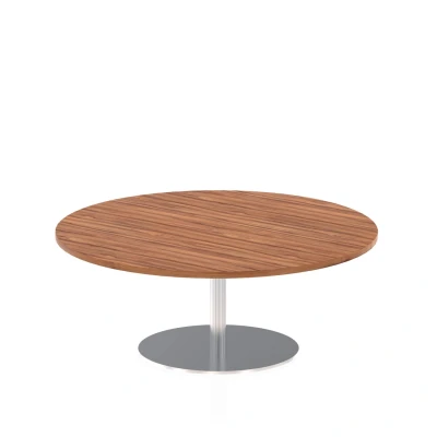 Image of Italia 1200mm Poseur Round Table Walnut Top 475mm High Leg