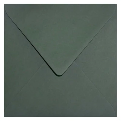 Image of 25 x Algae Green Envelopes Square Pointed Flap Without Window 153 mm 120 g Keaykolour Sequoia Elegant Recycled Paper Colourful for Wedding Invitations