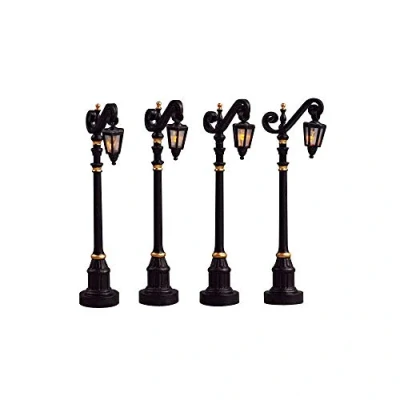 Image of Lemax Christmas Village Colonial Street Lamp Set Of 4 Battery Operated (4.5V) 54313